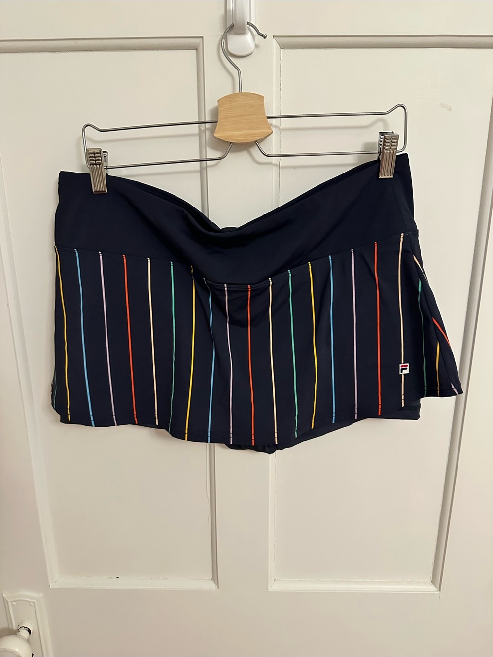 FILA Tennis Skort Navy Pinstripe Sporty Gym Athletic Wear